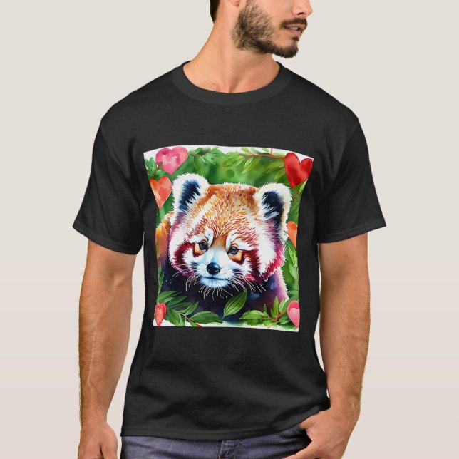 Camiseta El día de San Valentín Love Heart Red Panda Girlfr (Anverso)