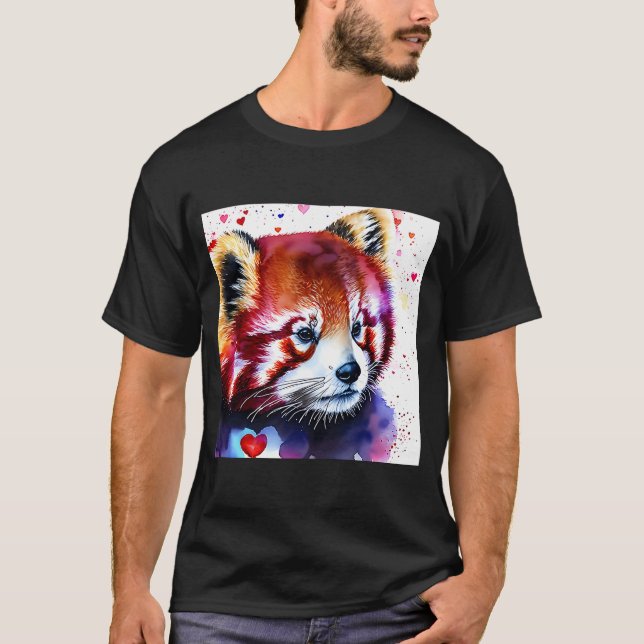 Camiseta El día de San Valentín Love Heart Red Panda Girlfr (Anverso)