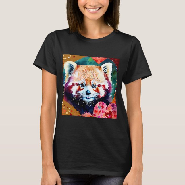 Camiseta El día de San Valentín Love Heart Red Panda Girlfr (Anverso)