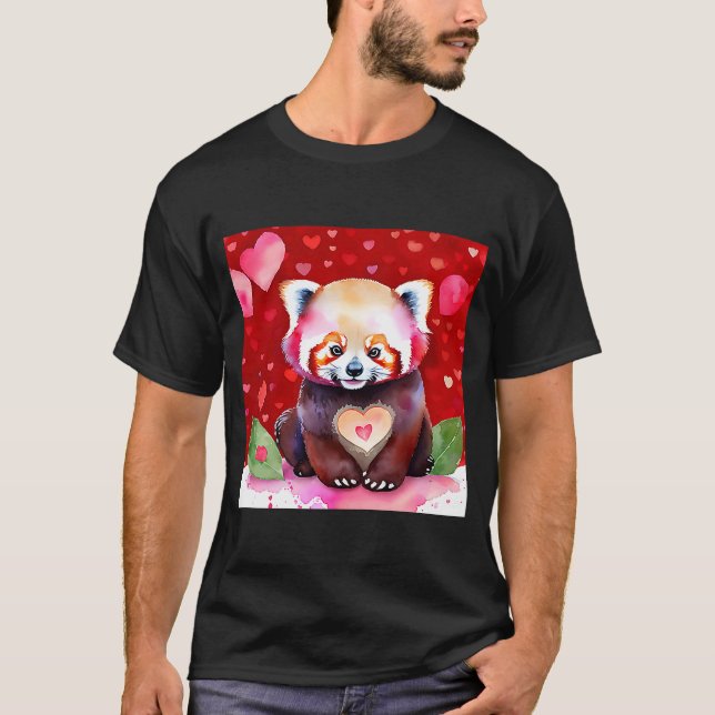 Camiseta El día de San Valentín Love Heart Red Panda Girlfr (Anverso)