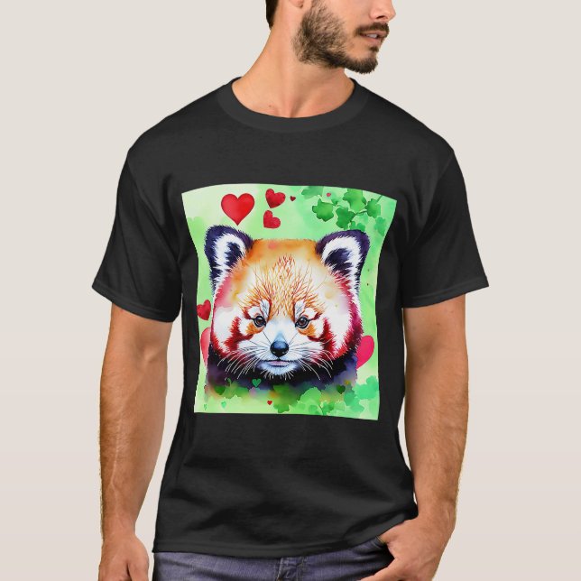 Camiseta El día de San Valentín Love Heart Red Panda Girlfr (Anverso)