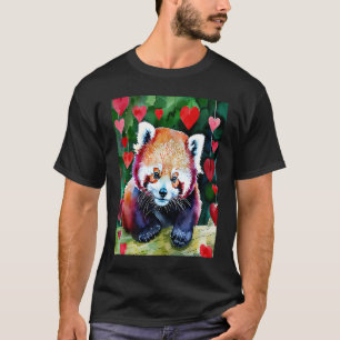Camiseta El día de San Valentín Love Heart Red Panda Girlfr