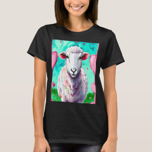 Camiseta El día de San Valentín Love Heart Sheep Girlfriend