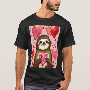 Camiseta El día de San Valentín Love Heart Sloth Girlfriend