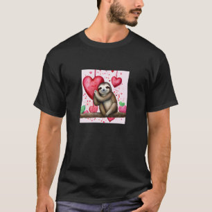 Camiseta El día de San Valentín Love Heart Sloth Girlfriend