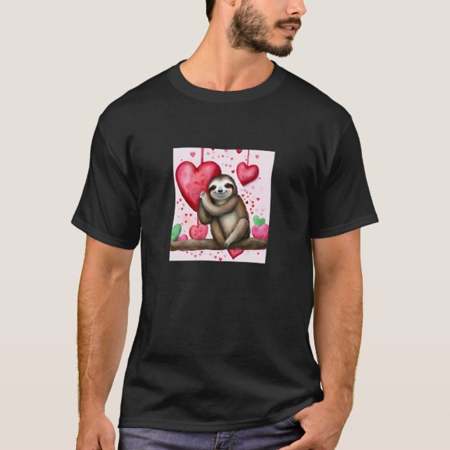Camiseta El día de San Valentín Love Heart Sloth Girlfriend (Anverso)