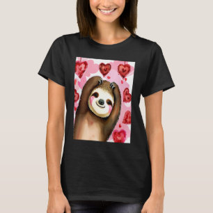Camiseta El día de San Valentín Love Heart Sloth Girlfriend