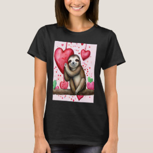 Camiseta El día de San Valentín Love Heart Sloth Girlfriend