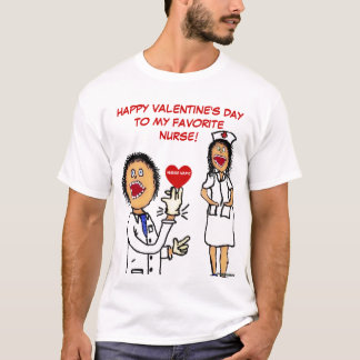 Camiseta El día de San Valentín Médico ama a enfermera