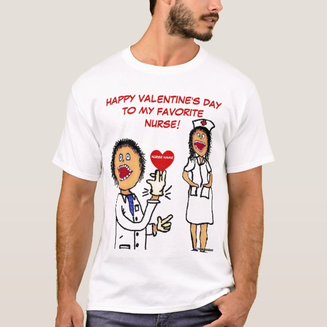 Camiseta El día de San Valentín Médico ama a enfermera (Anverso)