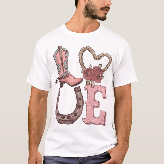 Camiseta El día de San Valentín Occidental Amor (Anverso)