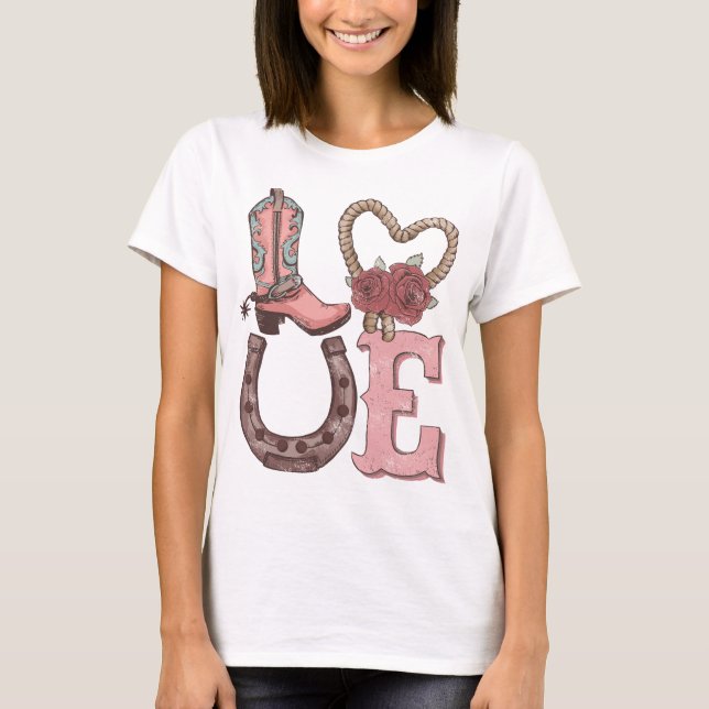 Camiseta El día de San Valentín Occidental Amor (Anverso)