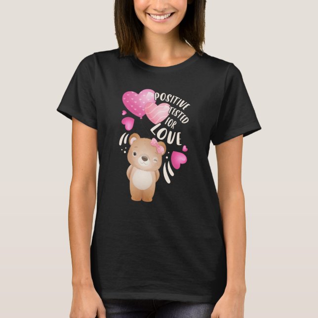 Camiseta El día de San Valentín oso chica con corazones (Anverso)