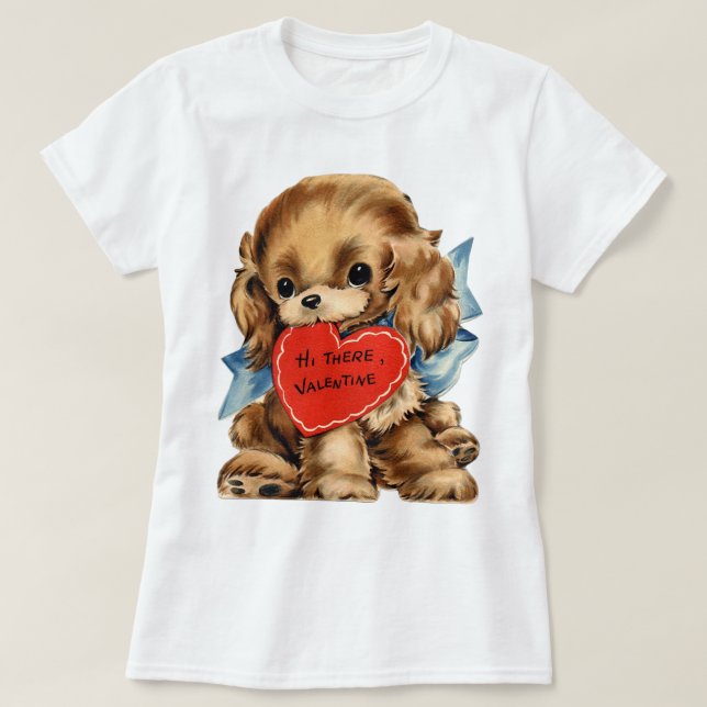 Camiseta El día de San Valentín Perro Cachorro Valentine (Diseño del anverso)