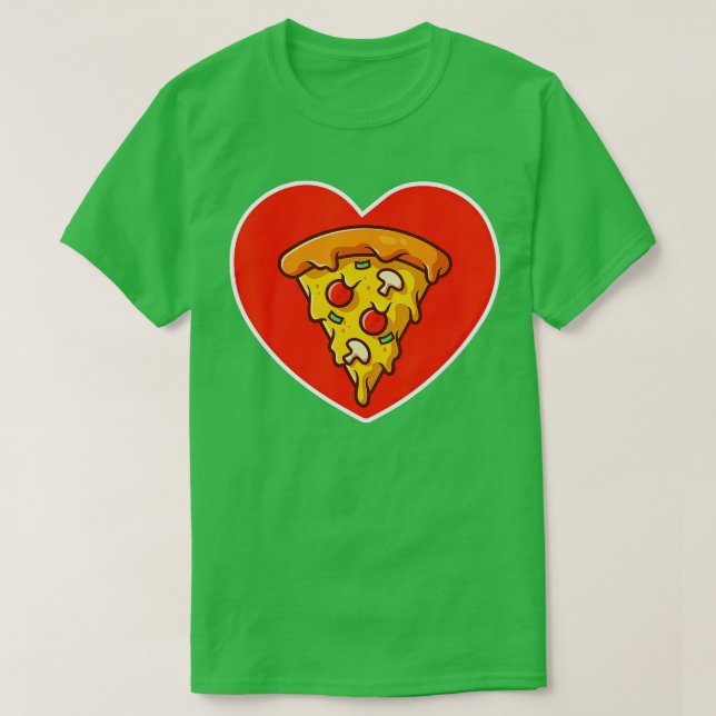 Camiseta El día de San Valentín Pizza Cardioso Tomate Queso (Diseño del anverso)