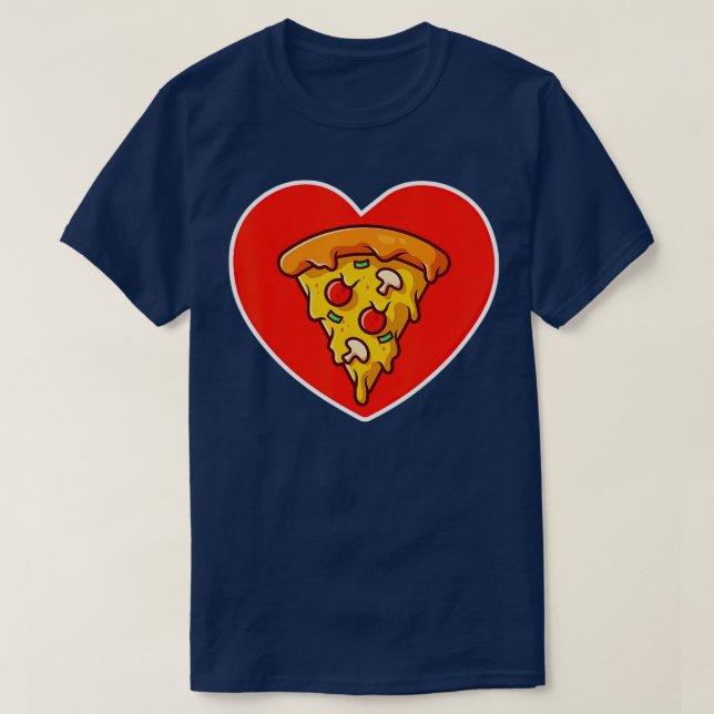 Camiseta El día de San Valentín Pizza Cardioso Tomate Queso (Diseño del anverso)