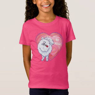 Camiseta El día de San Valentín Pomerania Blanca