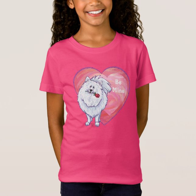 Camiseta El día de San Valentín Pomerania Blanca (Anverso)