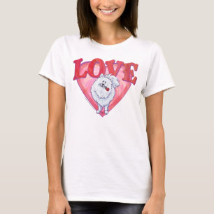 Camiseta El día de San Valentín Pomerania Blanca