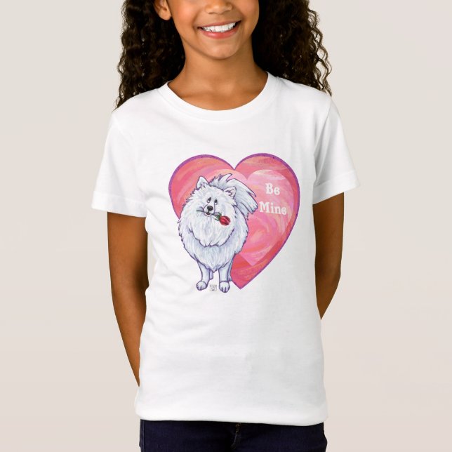 Camiseta El día de San Valentín Pomerania Blanca (Anverso)
