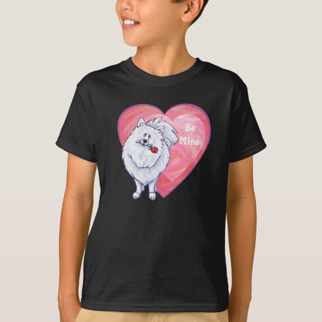 Camiseta El día de San Valentín Pomerania Blanca (Anverso)