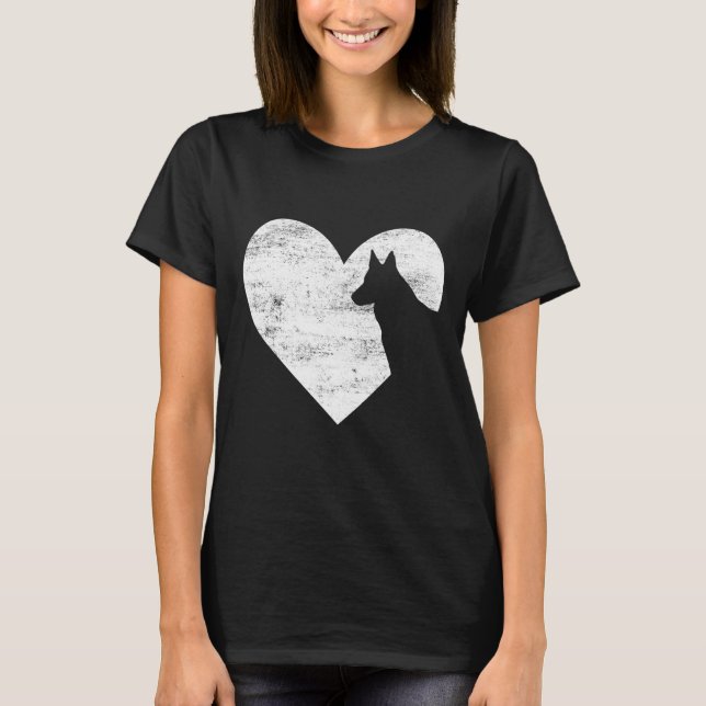 Camiseta El día de San Valentín retro alemán de corazón de  (Anverso)