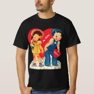 Camiseta El día de San Valentín retro, Chica ventilado y co
