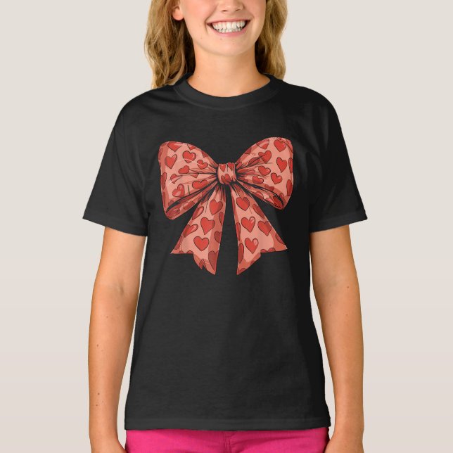 Camiseta El día de San Valentín Retro Coquette Bow (Anverso)
