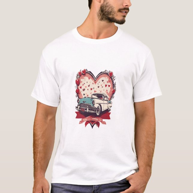Camiseta El día de San Valentín, retro romance (Anverso)