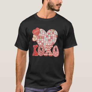 Camiseta El día de San Valentín Retro XOXO Love Disco Valen