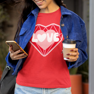 Camiseta El día de San Valentín Rojo de amor por el corazón