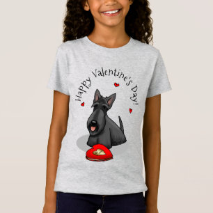 Camiseta El día de San Valentín (rojo) Scottie Dog (negro)