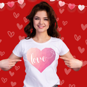 Camiseta El día de San Valentín rosa de color acuático mode