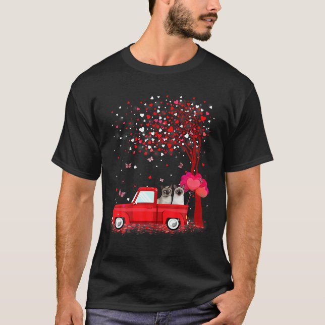 Camiseta El día de San Valentín siamés obsequia a Cats Red  (Anverso)