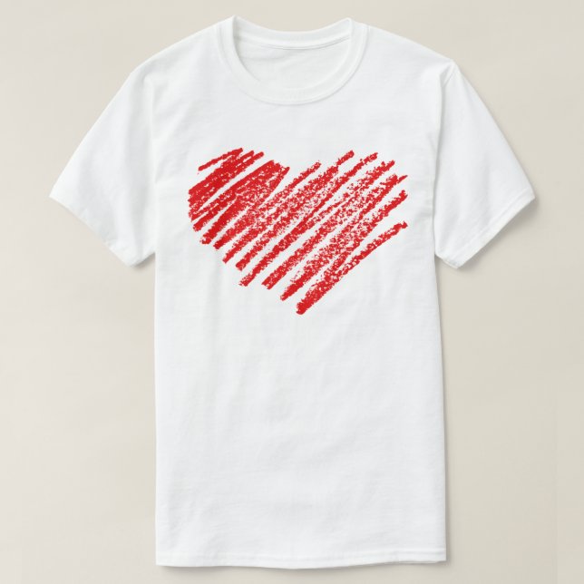 Camiseta El día de San Valentín Sketch Heart Gift Diseño pa (Diseño del anverso)