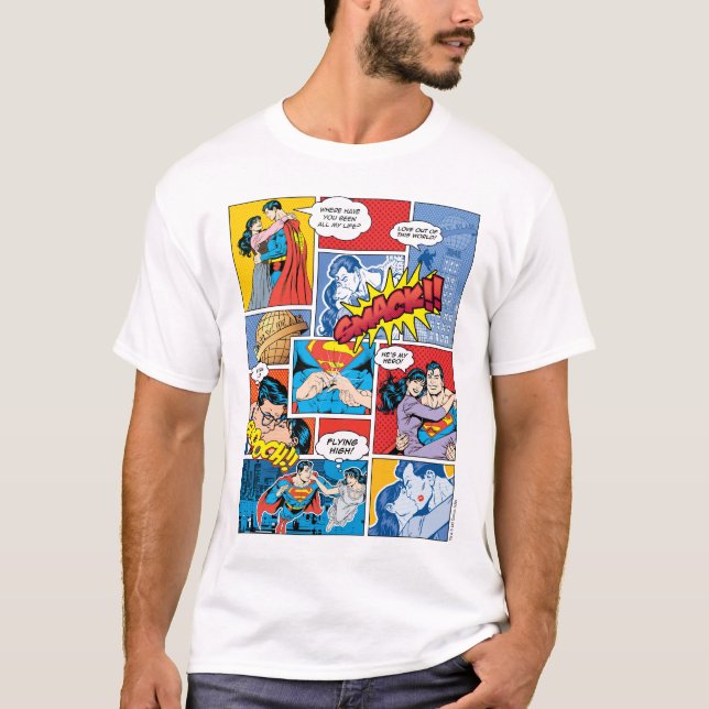 Camiseta El día de San Valentín Superman | Collage de histo (Anverso)