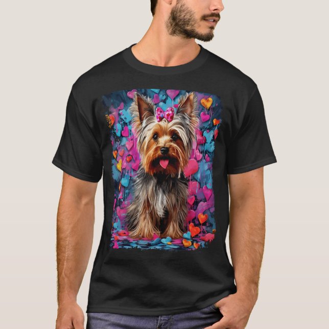Camiseta El día de San Valentín Terrier de Dog Yorkshire (Anverso)