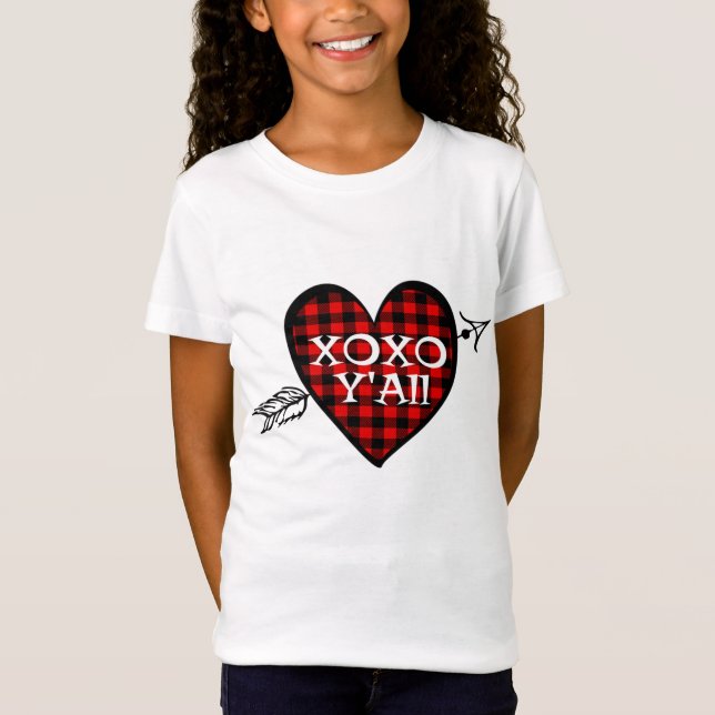 Camiseta El día de San Valentín TRed Búfalo Tocado Corazón  (Anverso)