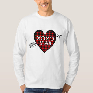 Camiseta El día de San Valentín TRed Búfalo Tocado Corazón