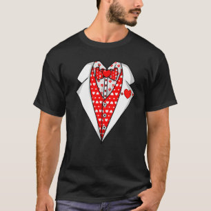 Camiseta El día de San Valentín Tuxedo Corazones Divertidos