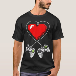 Camiseta El día de San Valentín Video Game Controller Heart