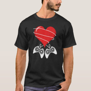 Camiseta El día de San Valentín Video Game Controller Heart