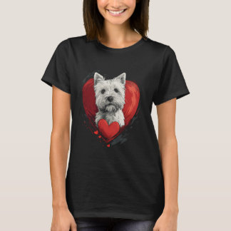 Camiseta El día de San Valentín West Highland White Terrier