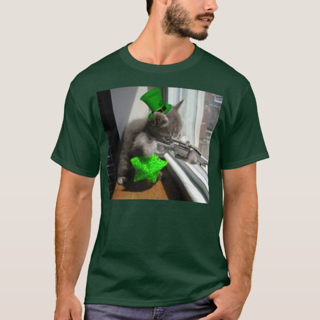 Camiseta El día de St Patrick del gatito (Anverso)