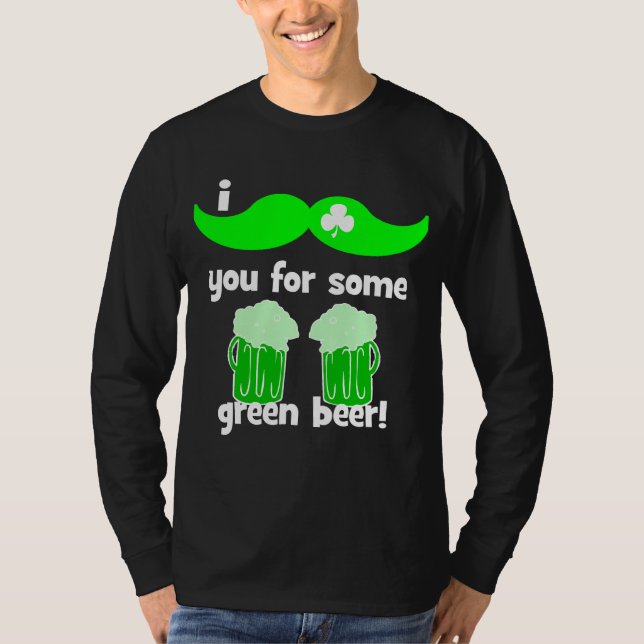 Camiseta el día de St Patrick divertido del bigote (Anverso)