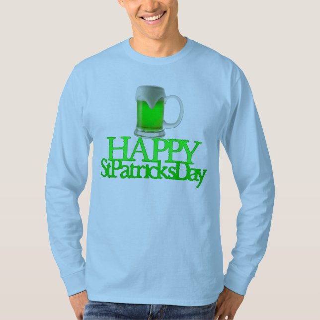 Camiseta El día de St Patrick feliz borroso cerveza verde (Anverso)