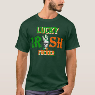 Camiseta el día de St Patrick irlandés afortunado del