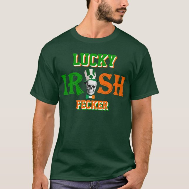 Camiseta el día de St Patrick irlandés afortunado del (Anverso)