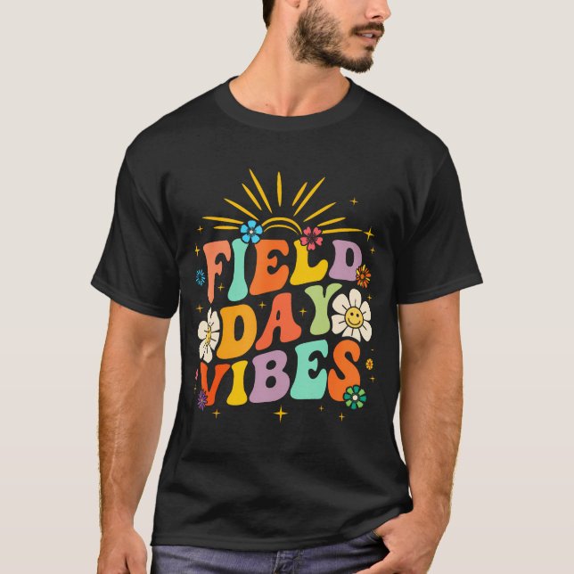 Camiseta El día del campo vibes divertido Groovy niños prof (Anverso)