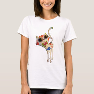 Camiseta El día del gato lindo blanco muerto